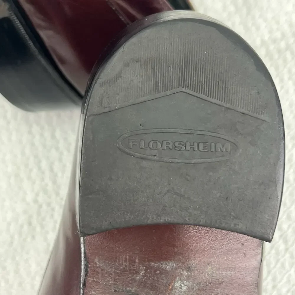 Florsheim Imperial Men’s 8D Burgundy Leather Slip On Loafers Vintage Dress Shoes